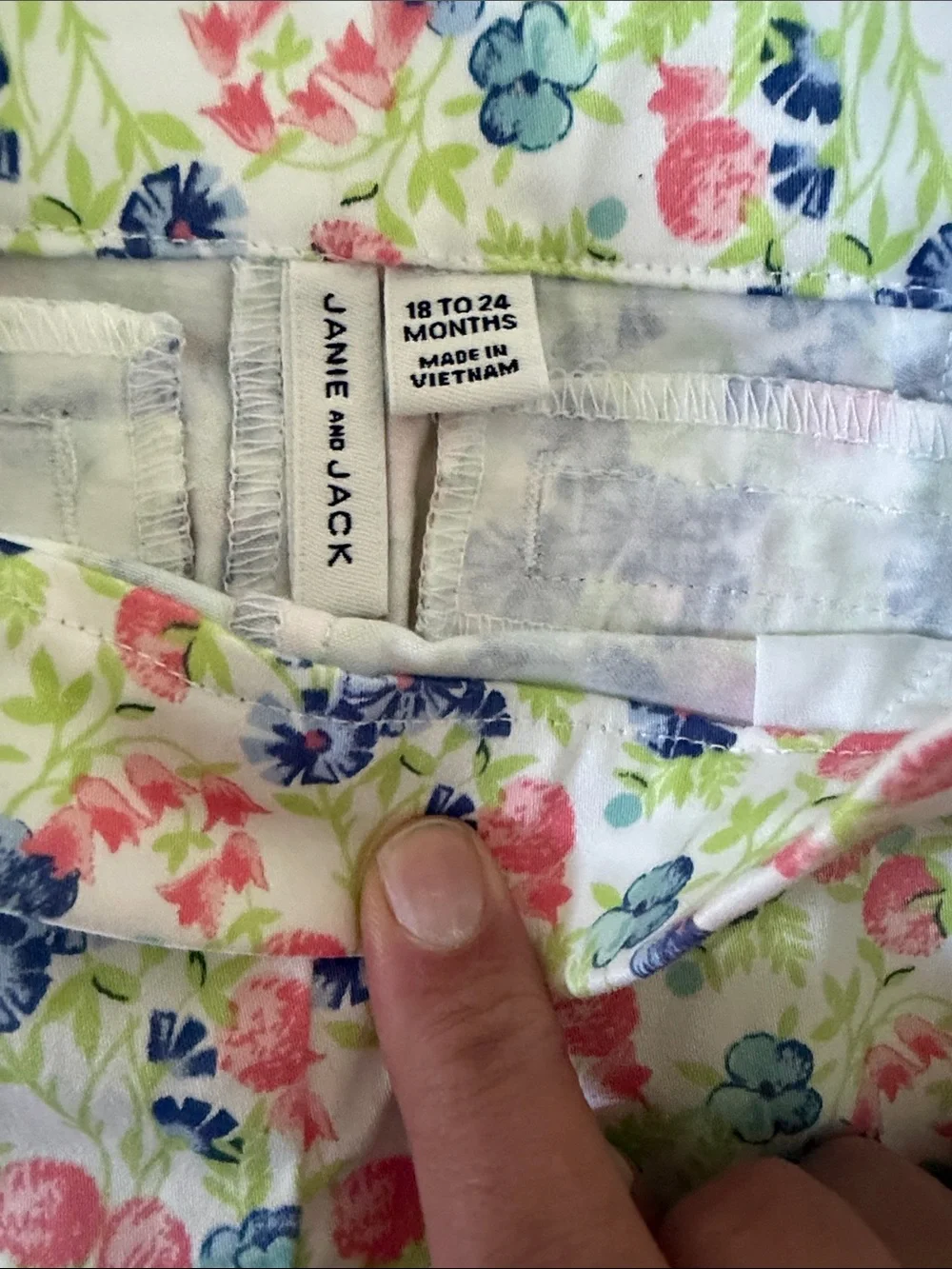 Girls Janie and Jack Floral Capri Leggings - Pink & Blue- worn just once